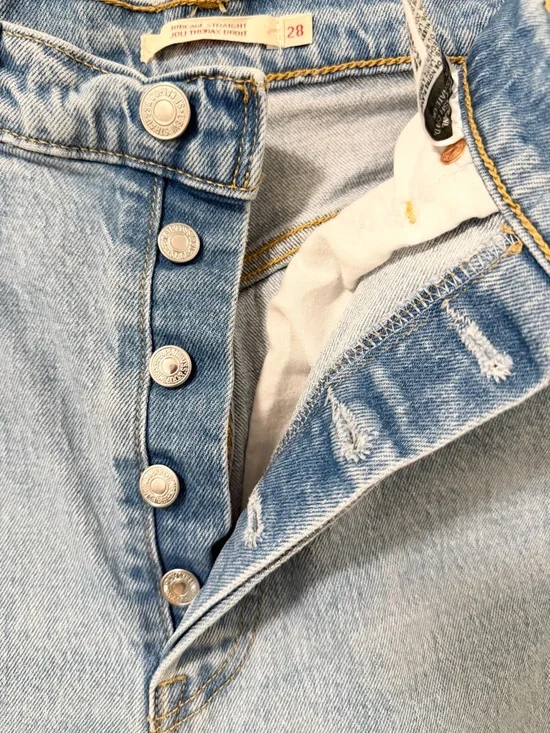 Levi’s Premium Ribcage Straight Jeans Size 28 Viral Trending Spring - Picture 7 of 12